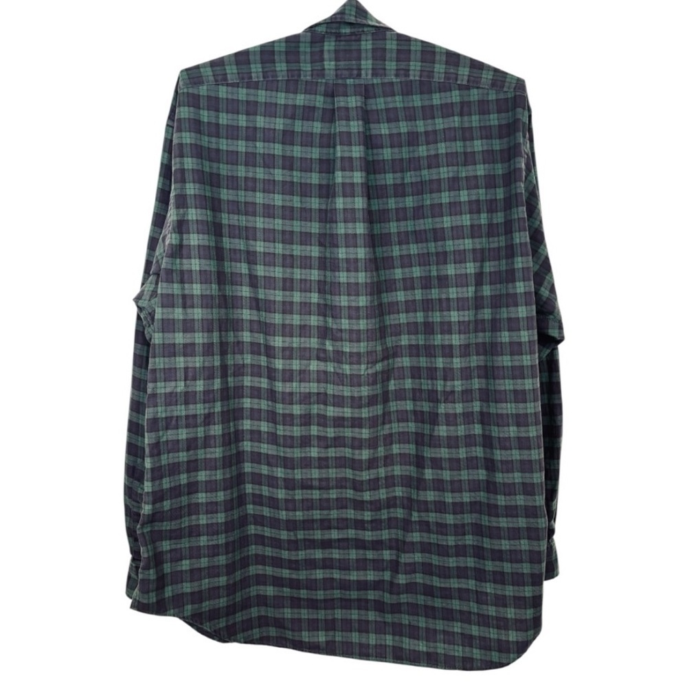 VINTAGE Ralph Lauren Yarmouth Men's Blue and Green Checkered Button Down Shirt - Picture 7 of 9
